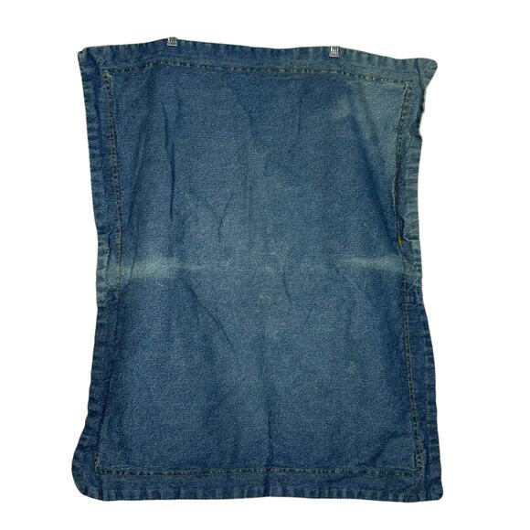 Vintage Tommy Hillfiger Denim Flag Label Flanged Pillow Sham Case Standard One - Picture 1 of 10